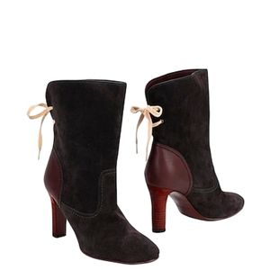 See by Chloe "Cocoa"  Brown Calfskin Ankle Boots